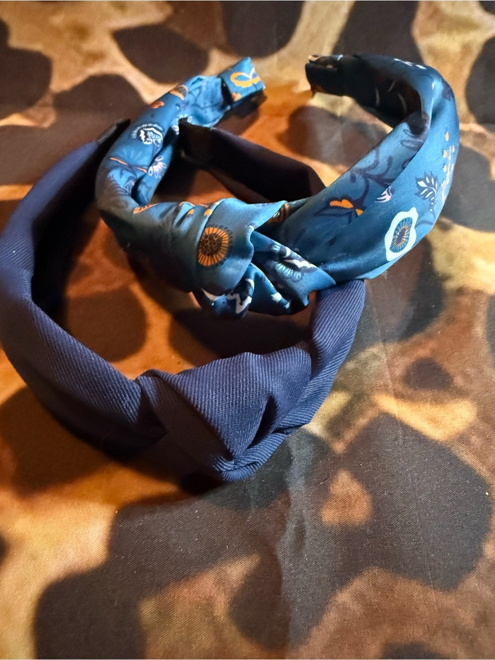 Blue Knotted Headband Set - Solid & Floral